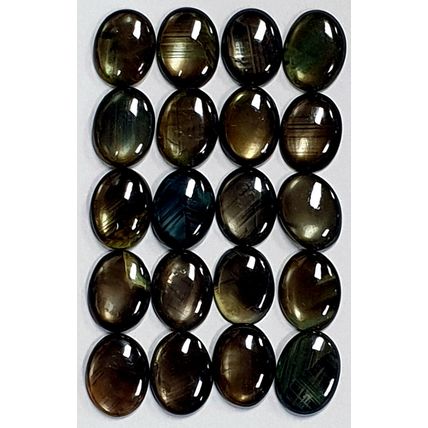 53410 - Wholesale 20 Australian Black Star Sapphires 8x6 mm Oval Cut For Sale