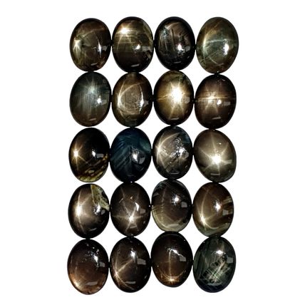 53410 - Wholesale 20 Australian Black Star Sapphires 8x6 mm Oval Cut For Sale