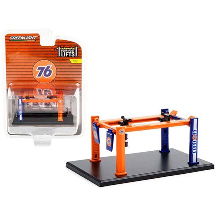 Adjustable Four-Post Lift "Union 76" Orange and Blue "Four-Post Lifts" Series...