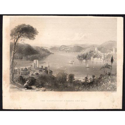 CASTLES OF EUROPE AND ASIA 1850 William Henry Bartlett ANTIQUE PRINT