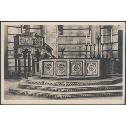 Fonte Battesimale e Pulpito, Battistero, Pisa, c.1930s - Grafia Foto Cartolina
