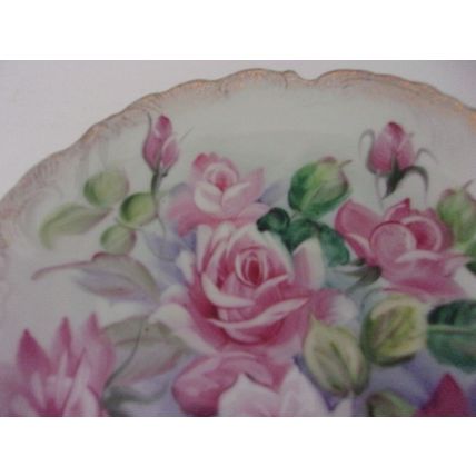 Vintage Ucagco Decorative Wall Plate Roses Signed Japan 1970's 8.5" diameter