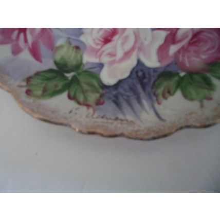 Vintage Ucagco Decorative Wall Plate Roses Signed Japan 1970's 8.5" diameter