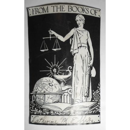 Catherine M. Ebbets Bookplate by GVZ Zardi - ca 1920 .. Women's suffrage theme