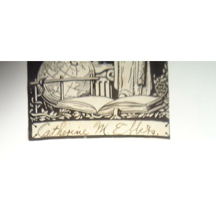 Catherine M. Ebbets Bookplate by GVZ Zardi - ca 1920 .. Women's suffrage theme
