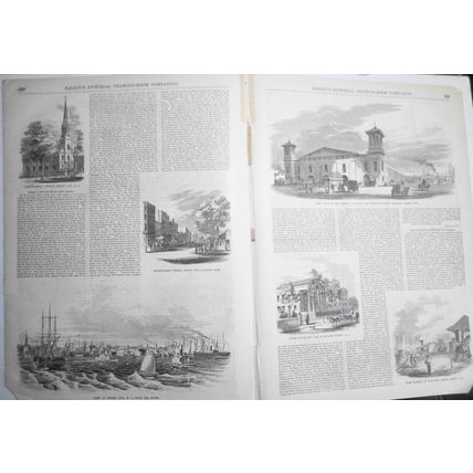 Jersey City, State of New Jersey - Story & 6 Prints - Ballou's Pictorial, 1857.