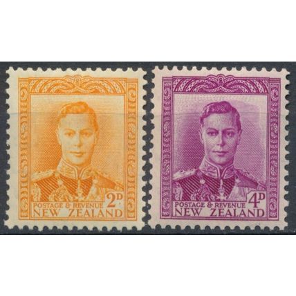 KGVI: 2d & 4d - New Zealand 1947 - NM H - SG 680/1