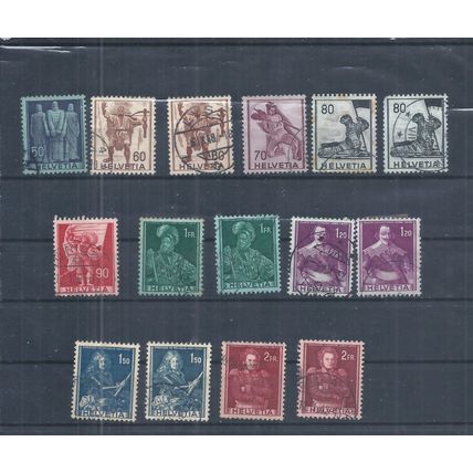 Switzerland stamps. 1941 Historical Designs used lot. Various shades etc (AP277
