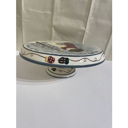 Christmas Cake Plate/Platter By Season Bright - Footed Cake Plate - Let it Snow