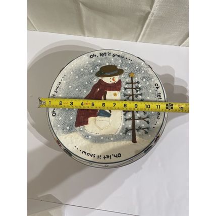 Christmas Cake Plate/Platter By Season Bright - Footed Cake Plate - Let it Snow
