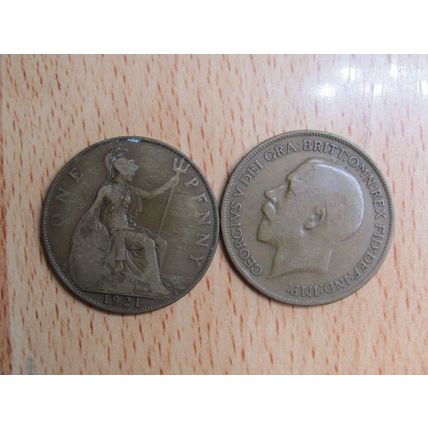 GB 1921 George V Penny Coin