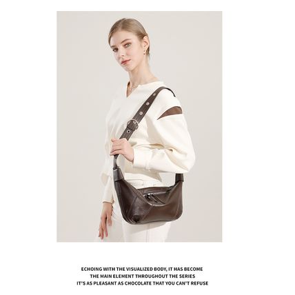 Ladies' Genuine Leather Shell Bag Brown