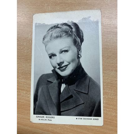 VINTAGE GINGER ROGERS ACTRESS PHOTO "STAR SOUVENIR SERIES" #64 POSTCARD (LL)