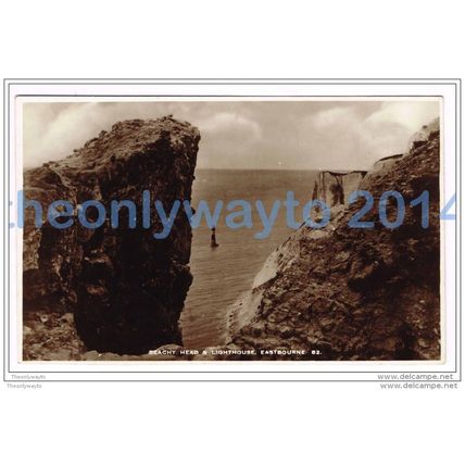 BEACHY HEAD AND LIGHTHOUSE, EASTBOURNE, SUSSEX, ENGLAND, 1920/30s?, Postcard