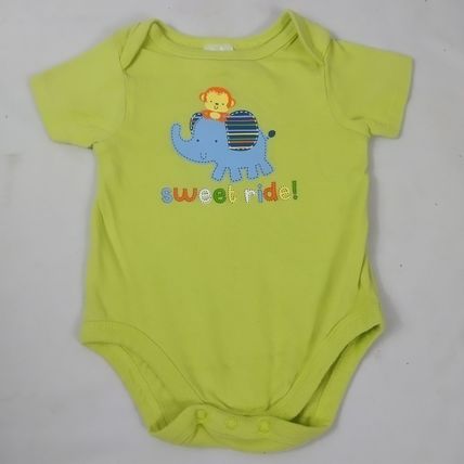 Fisher Price Boys Toddler One Piece Short Sleeve "Sweetride" Green Sz 0-3M