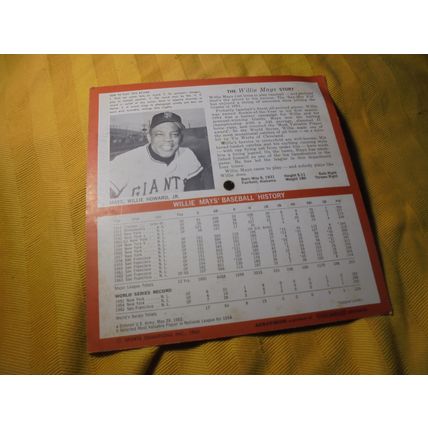 RARE 1962 Sports Champions WILLIE MAYS 7" Floppy 33 RPM Record! $35.00 Shipped!