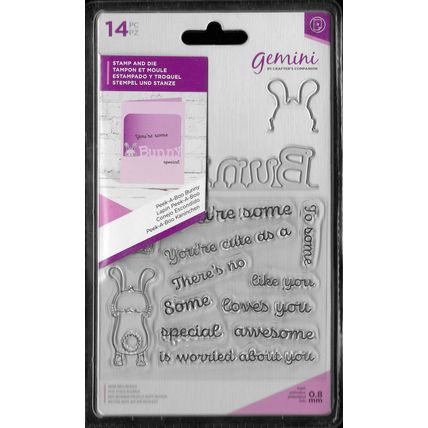 Crafter's Companion. Gemini. Peek A Boo Bunny Stamp & Die Set. Die Cutting