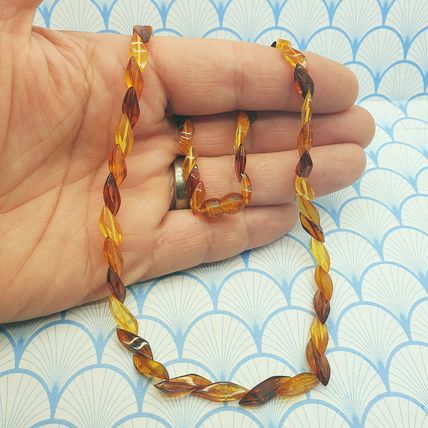 Vintage Natural Baltic Amber Polished Beaded Necklace