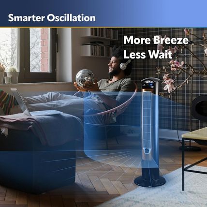 Lasko Oscillating Tower Fan, Remote Control, Ionizer, 3 Speeds, Timer, for Bedro