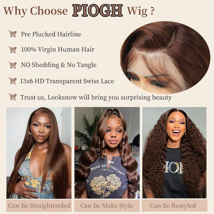 30 Inch Chocolate Brown Lace Front Wig Human Hair 13X6 Body Wave Lace Front Wigs