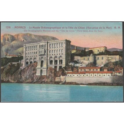 Musée Océanographique et la Tête de Chien, Monaco, c1920s - Rostan et Munier CPA