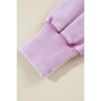 Orchid Petal Mineral Wash Drop Shoulder Pullover Sweatshirt