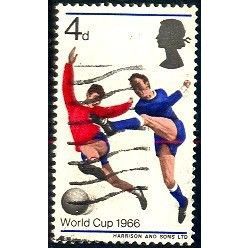 Great Britain 1966 World Cup Football Soccer 4d Ordinary Used SG 693 Sc458 stamp