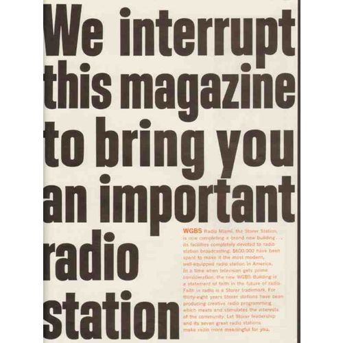wgbs 1965 miami fl we interrupt this magazine radio station vintage ad