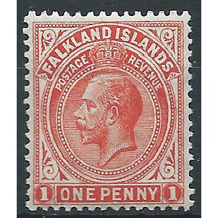 Falkland Islands 1911 SG61 1d Orange-Red Mounted Mint .