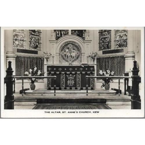 London - Kew, Richmond - Altar St. Anne's Church -RP postcard by Collier c.1950s