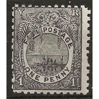 Fiji 1895 SG87 1d Black Mounted Mint ..