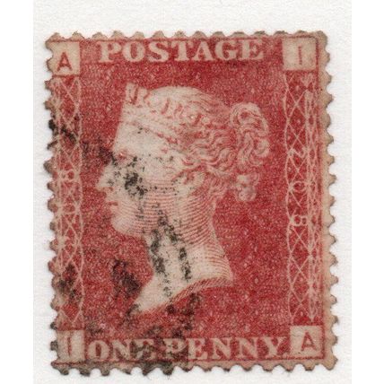 Sg43 1d red plate 208 fine used " I A" (REDS)