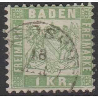 Mi 23 used 1868 Baden Cat € 10
