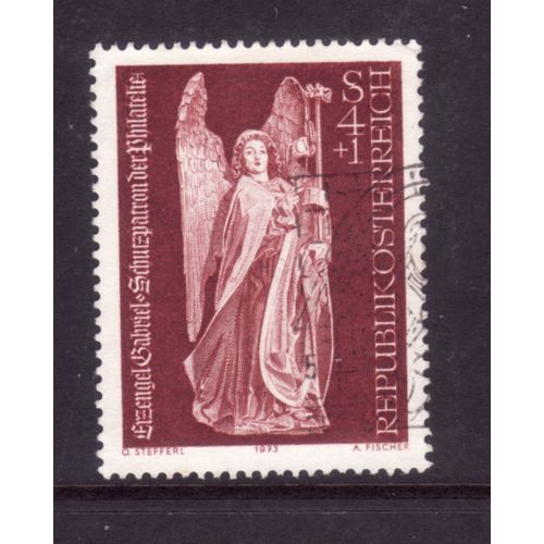 AUSTRIA 1973 STAMP DAY 4s + 1s PURPLE ARCHANGLE SG 1692 FINE USED