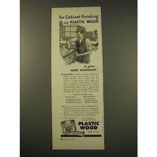 1949 Plastic Wood Ad - For Cabinet Finishing
