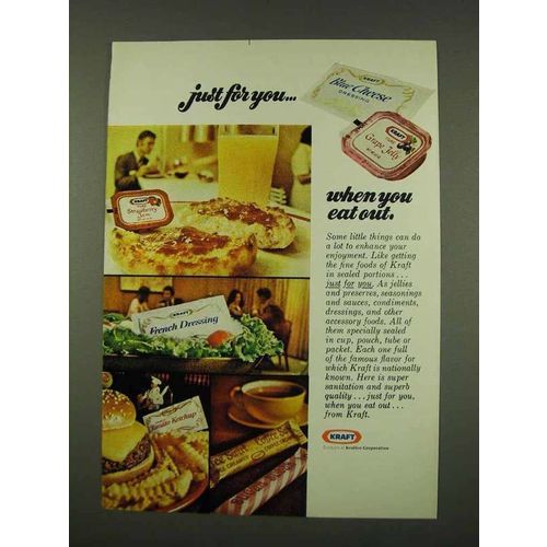 1973 Kraft Ad - Blue Cheese Dressing, Grape Jelly