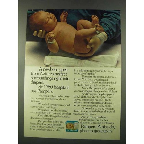 1974 Pampers Diapers ad - Nature's Perfect Surroundings