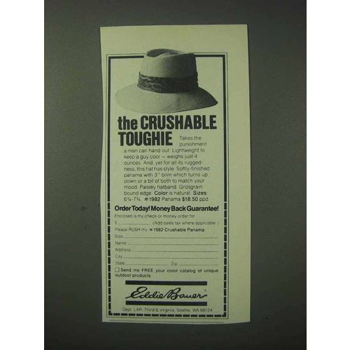 1978 Eddie Bauer Crushable Panama Hat Ad