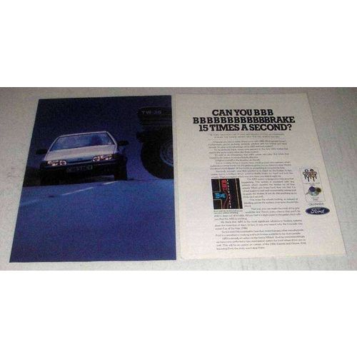 1986 Ford Granada Car Ad - Can You Brake 15 Times