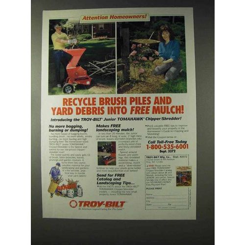 1992 Troy-Bilt Junior Tomahawk Chipper/Shredder Ad