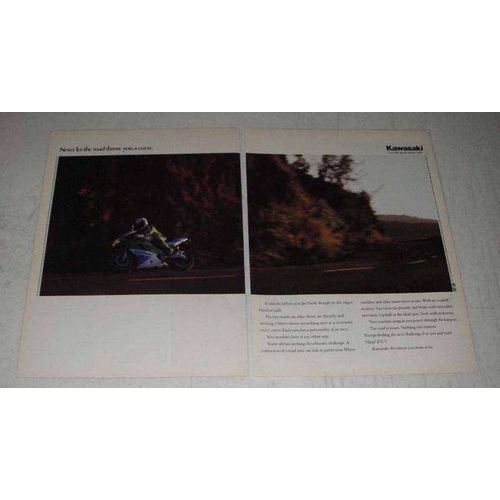 1992 Kawasaki Ninja ZX-7 Motorcycle Ad - A Curve