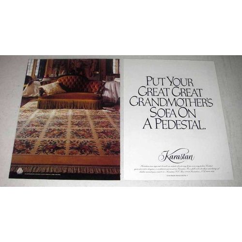 1992 Karastan Carpet Ad - Put Sofa On a Pedestal