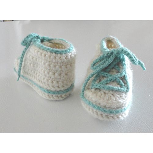 Baby booties #B013 crochet unisex converse trainers shoes 0-6 months