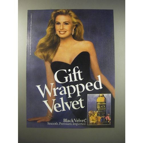 1990 Black Velvet Whisky Ad - Gift wrapped Velvet