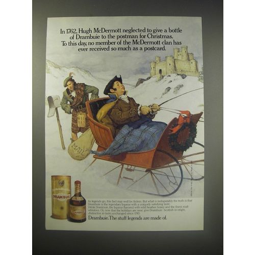 1990 Drambuie Liqueur Ad - In 1762, Hugh McDermott neglected to give a bottle