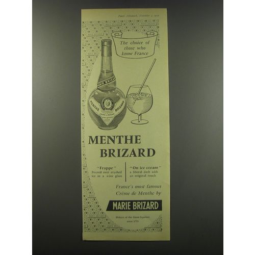 1957 Marie Brizard Methe Brizard Ad - The choice of those who know France