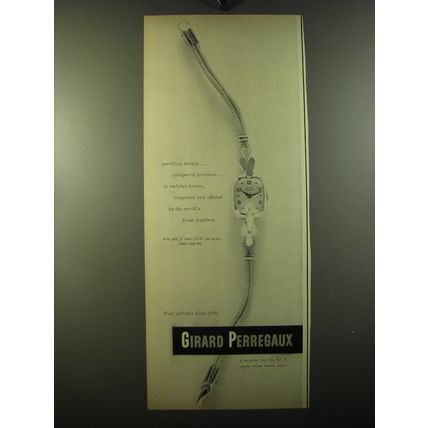 1950 Girard Perregaux Watch Ad - Sparkling beauty