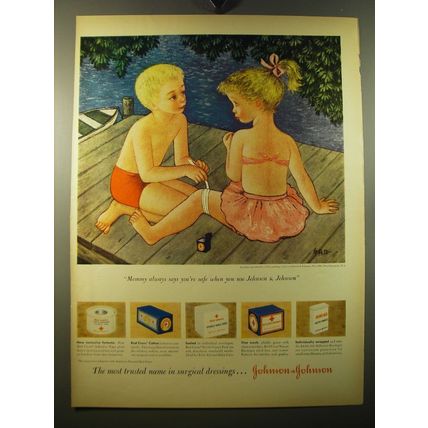 1950 Johnson & Johnson Surgical Dressings Advertisement - Mommy always says