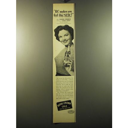 1950 RC Royal Crown Cola Advertisement - Wanda Hendrix