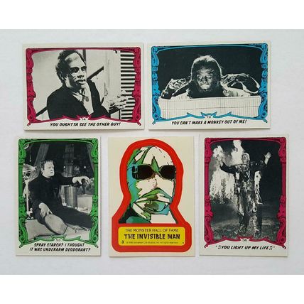 1980 "You'll Die Laughing" 4 Cards plus 1 Sticker in NM Condition "You Pick Lot"